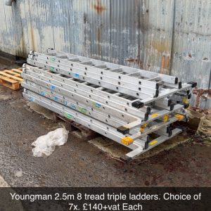 Youngman 2.5m 8 Tread Triple Ladders Used